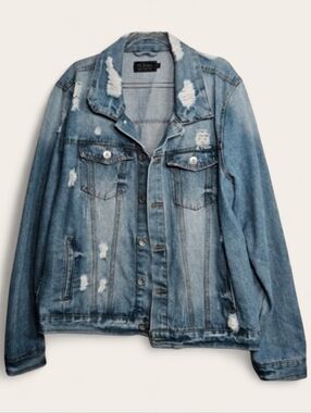 Ci Sona Jean Jacket Distressed Oversized Women's Size Large